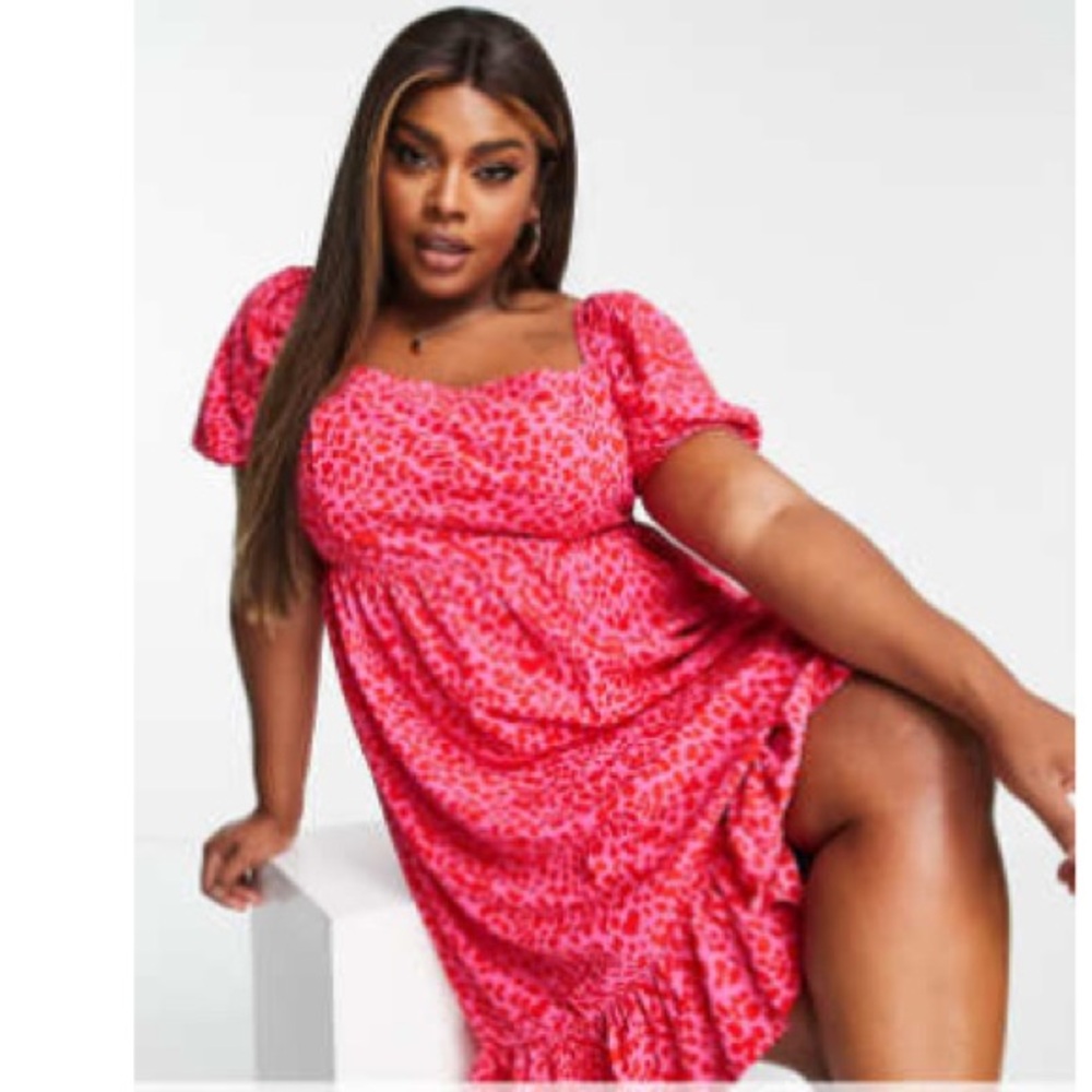 ASOS Curve Pink Midi Dress
